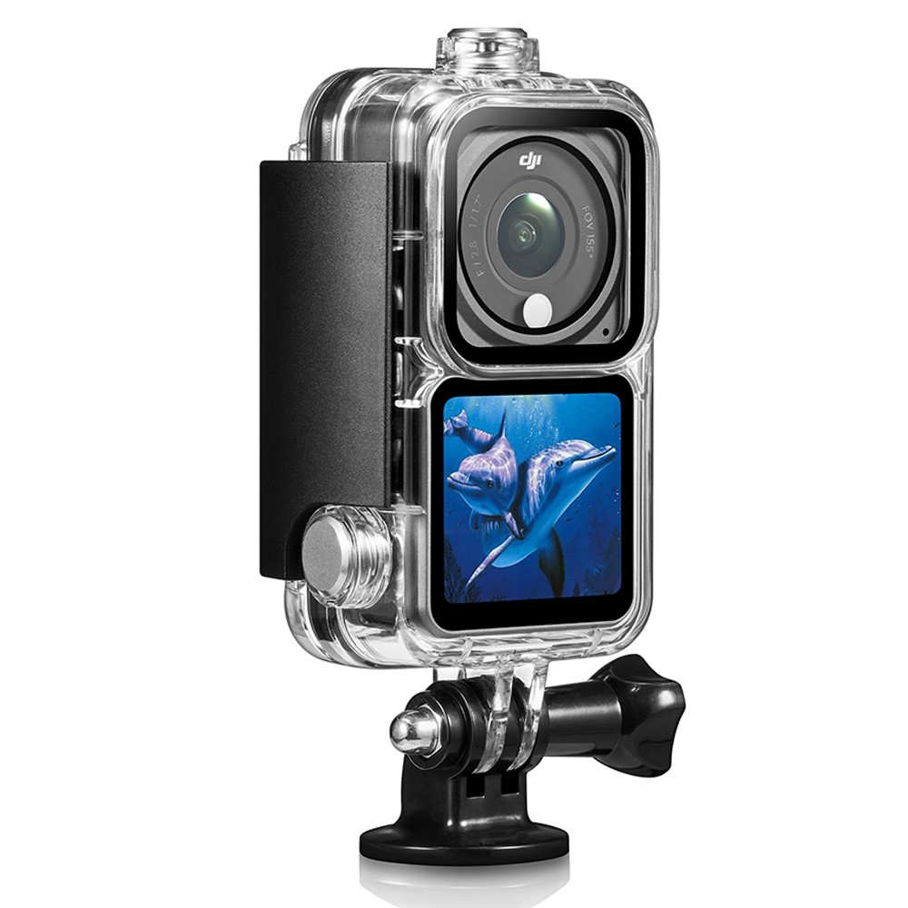 AGDY56 60m Waterproof Camera Housing Underwater Diving Shell Case with 3 Lens Filters for DJI Action 2 (3 Version Universal)-3