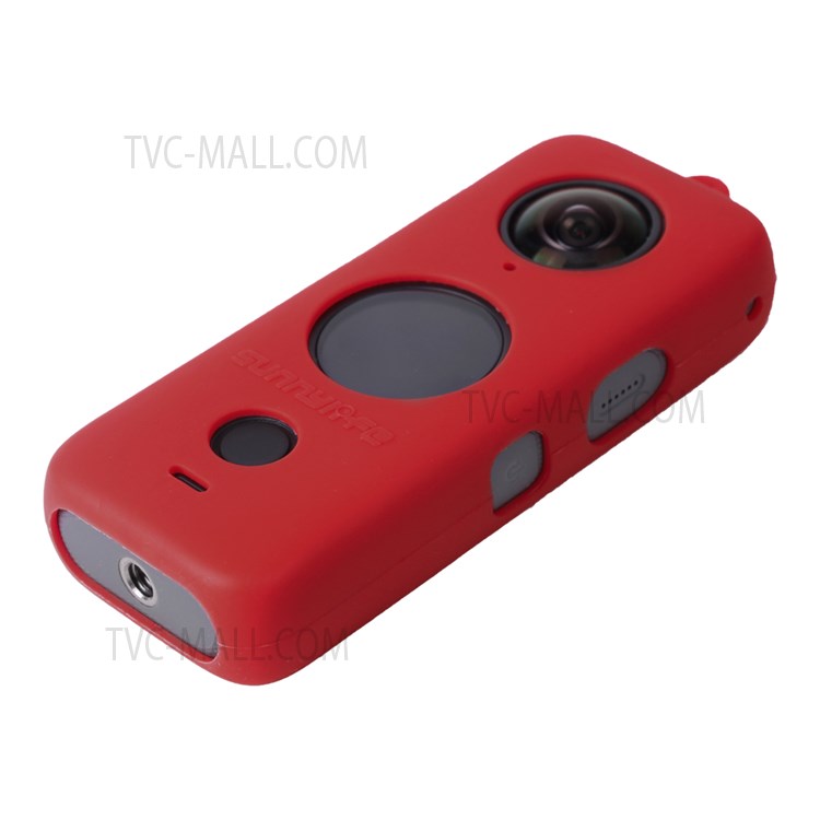 SUNNYLIFE AI42 Digital Camera Silicone Case Protective Cover with Lanyard for Insta360 ONE X2 - Red-4