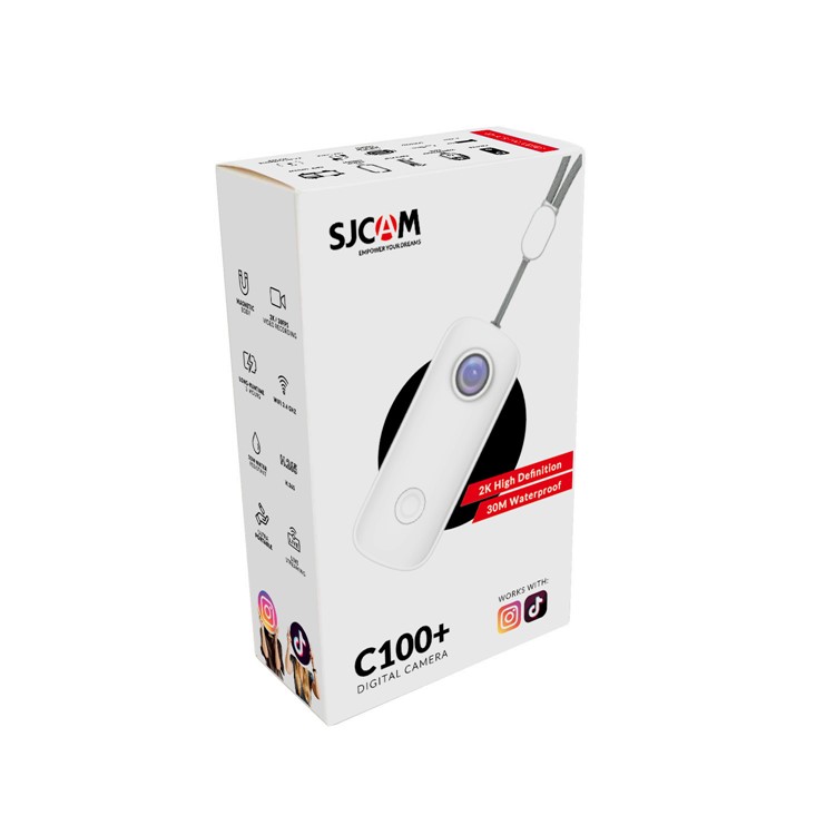 SJCAM C100 + Camerie Digital 2K HD 30m Impréplace Action Action Came Came Motorocyable Recrost Webcam Pour Réduction - Jaune-9