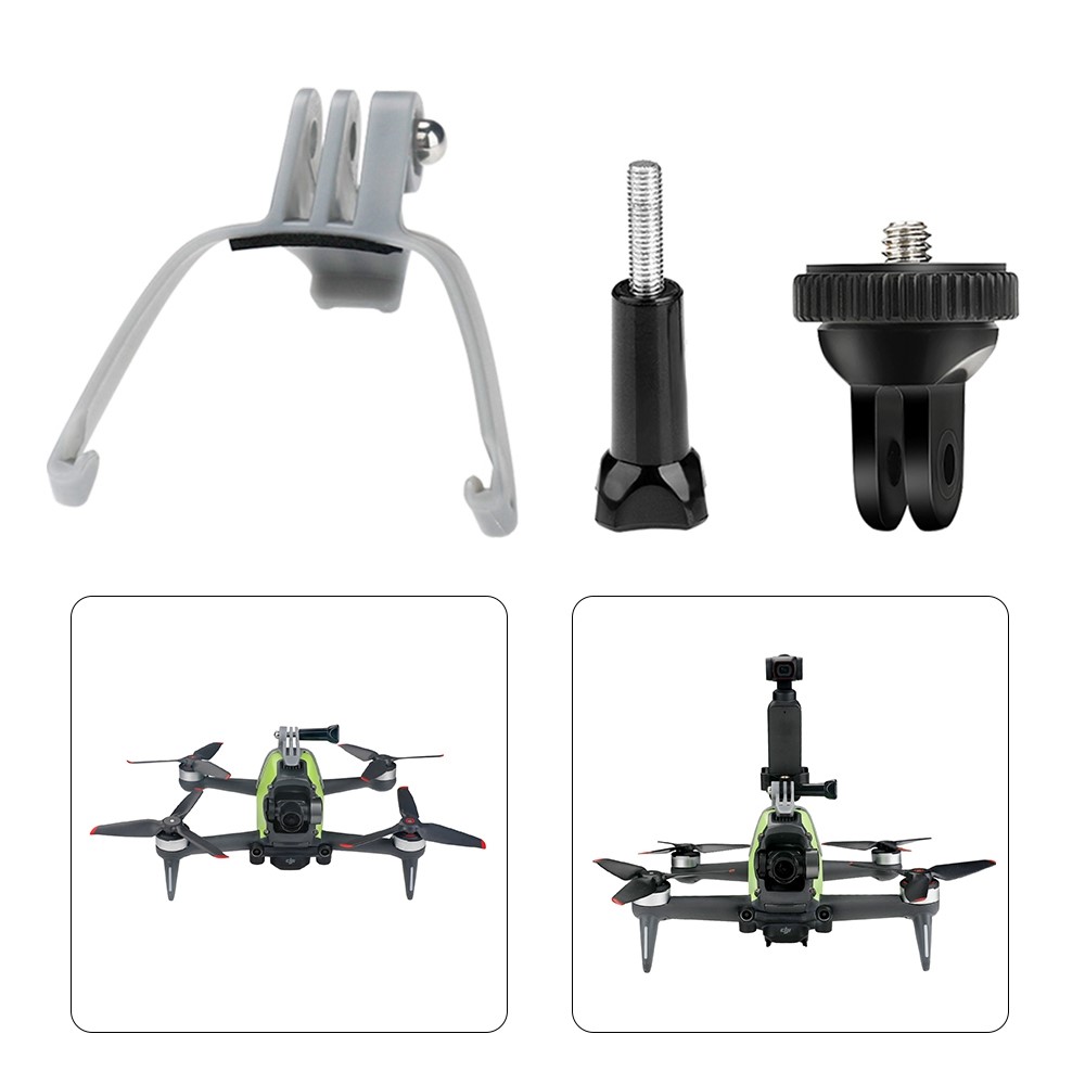 RCSTQ For DJI FPV Camera Top Expansion Bracket + 1/4 Screw Adapter Action Camera Mount Holder-1
