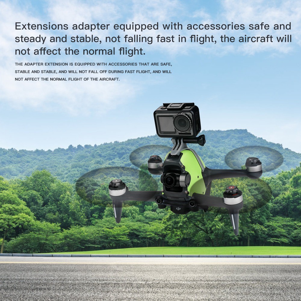 RCSTQ For DJI FPV Camera Top Expansion Bracket + 1/4 Screw Adapter Action Camera Mount Holder-4