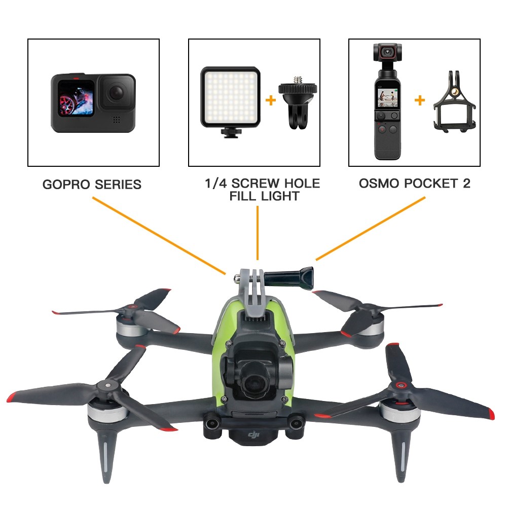 RCSTQ For DJI FPV Camera Top Bracket for GoPro Action Camera Adapter Mount Holder-8