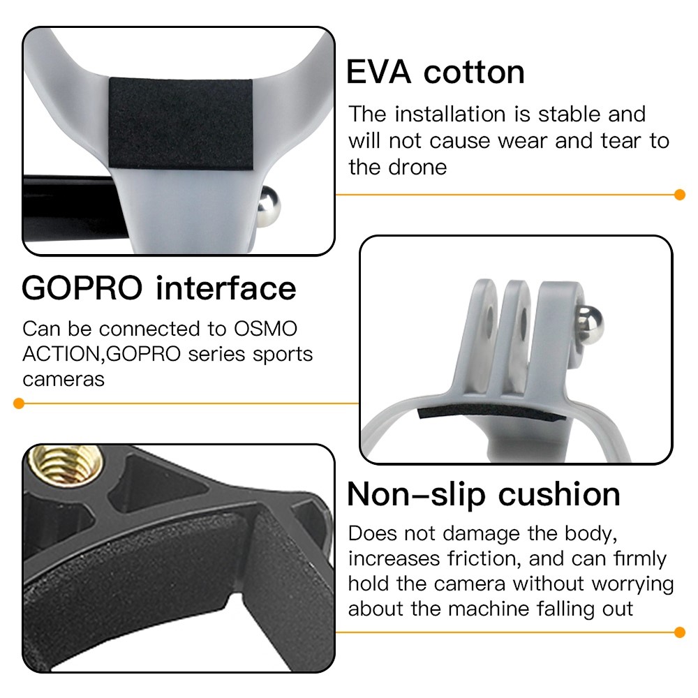 RCSTQ For DJI FPV Camera Top Bracket for GoPro Action Camera Adapter Mount Holder-9