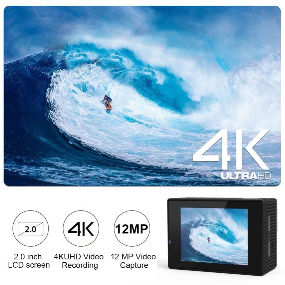 SJ4000 SD3H-2 4K 30FPS WiFi Action Camera Ultra HD Extreme Sports DV Camera with Waterproof Case - Black-14