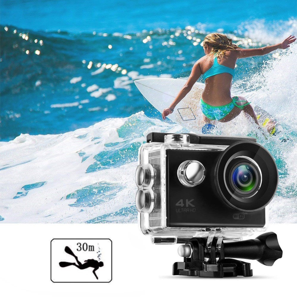 SJ4000 SD3H-2 4K 30FPS WiFi Action Camera Ultra HD Extreme Sports DV Camera Avec Étui Étanche - le Noir