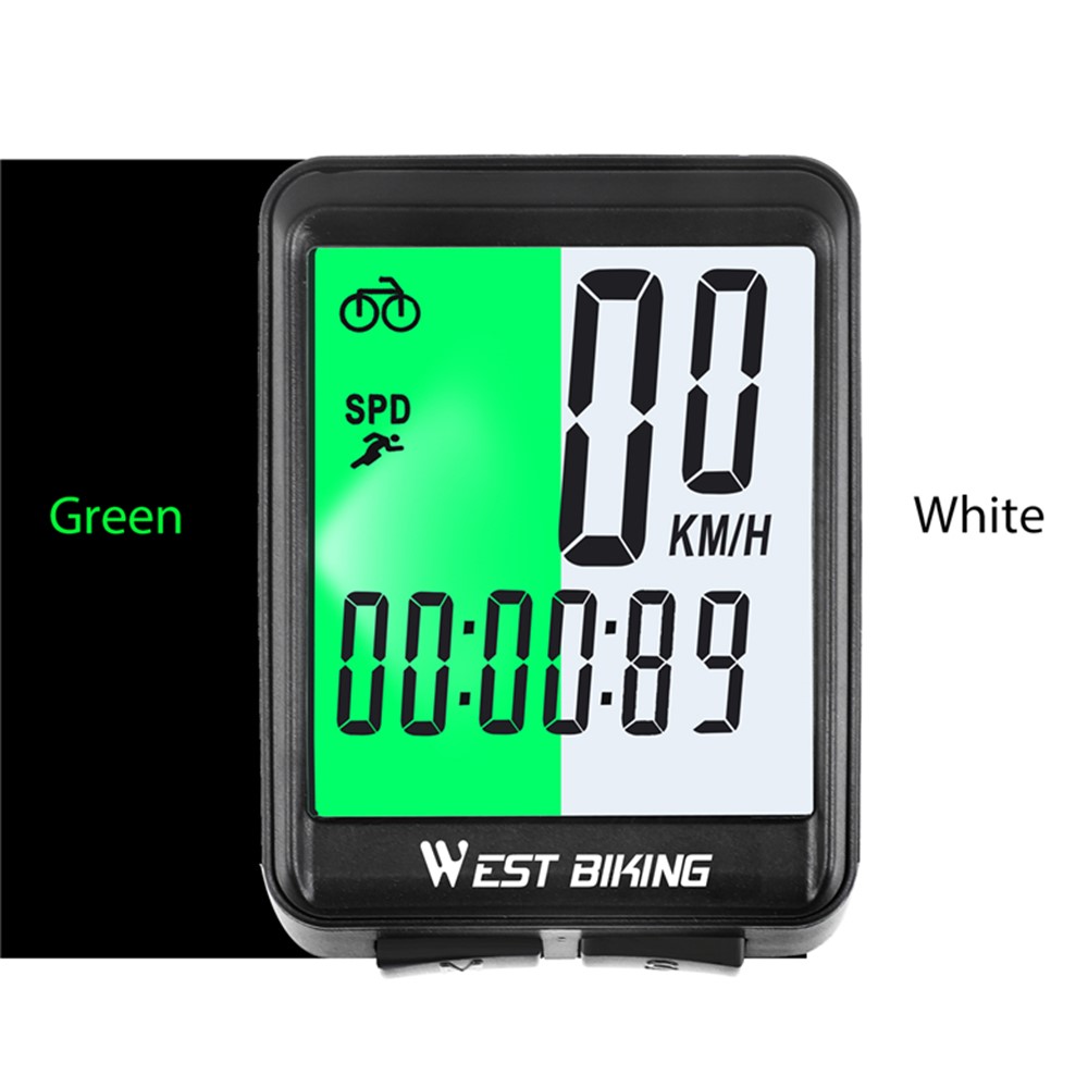 WEST BIKING Wired Road MTB Bike Computer Screen Backlight Waterproof Speedometer - Green Backlight-4