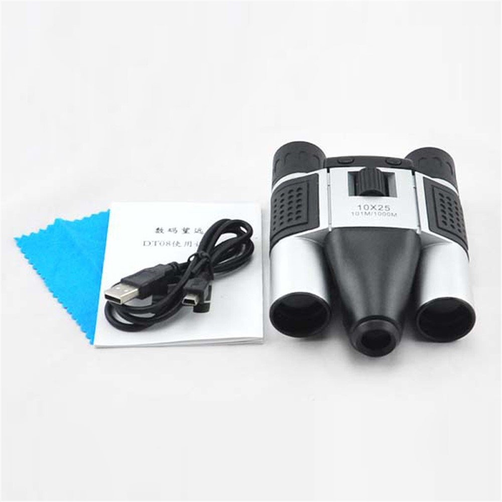 DT08 10X25 Zoom Binoculars Outdoor HD Digital Photo Telescope TF Card Reader Computer Camera-4