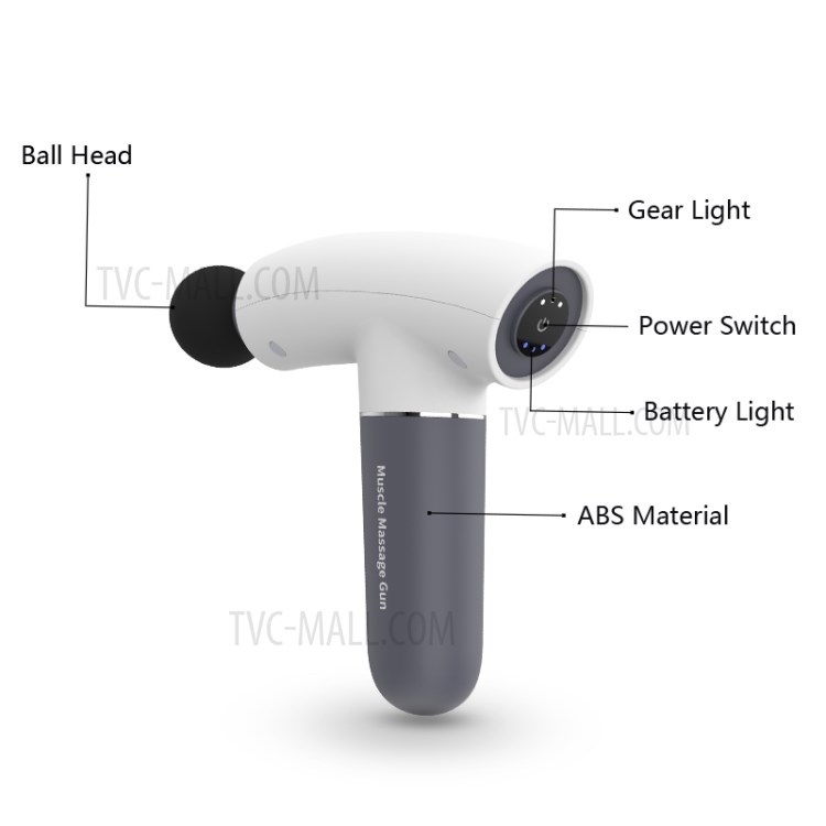 M-15 T-Shape 3-Gear 3-Head Body Muscle Relaxation Massager Fitness Pain Relief Fascia Massage Gun - Orange-6