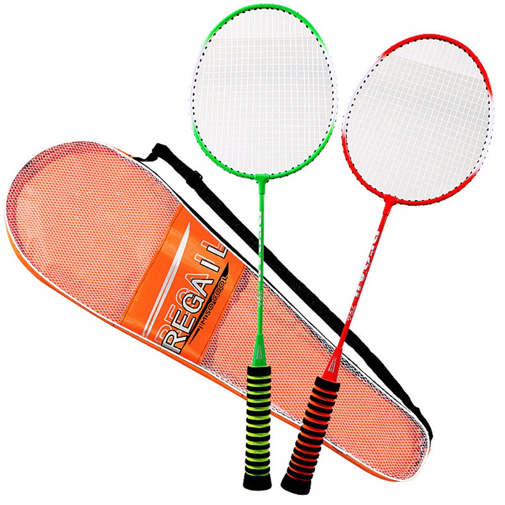 Regault 2pcs Antideslizante Sponge Grip Racquets Con 3 Bolas De Bádminton Establecen Equipos Deportivos