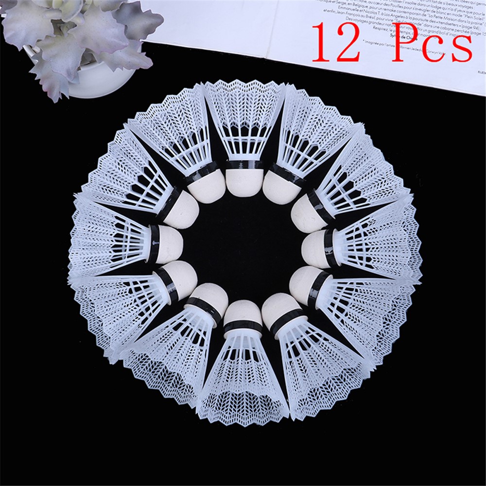 12Pcs Badminton Balls Plastic Feather Shuttlecock Outdoor Sports Accessory-3