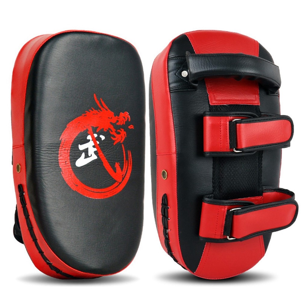 KAILUN NW-065 1Pc Muay Thai Arc Boxing Foot Target Shockproof Taekwondo Kicking Pad MMA Glove Shield - Red-1