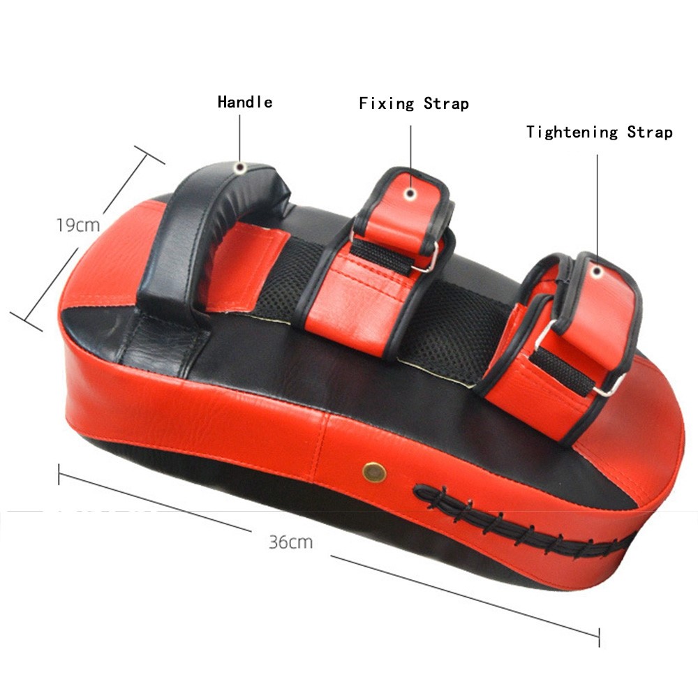 KAILUN NW-065 1Pc Muay Thai Arc Boxing Foot Target Shockproof Taekwondo Kicking Pad MMA Glove Shield - Red-2