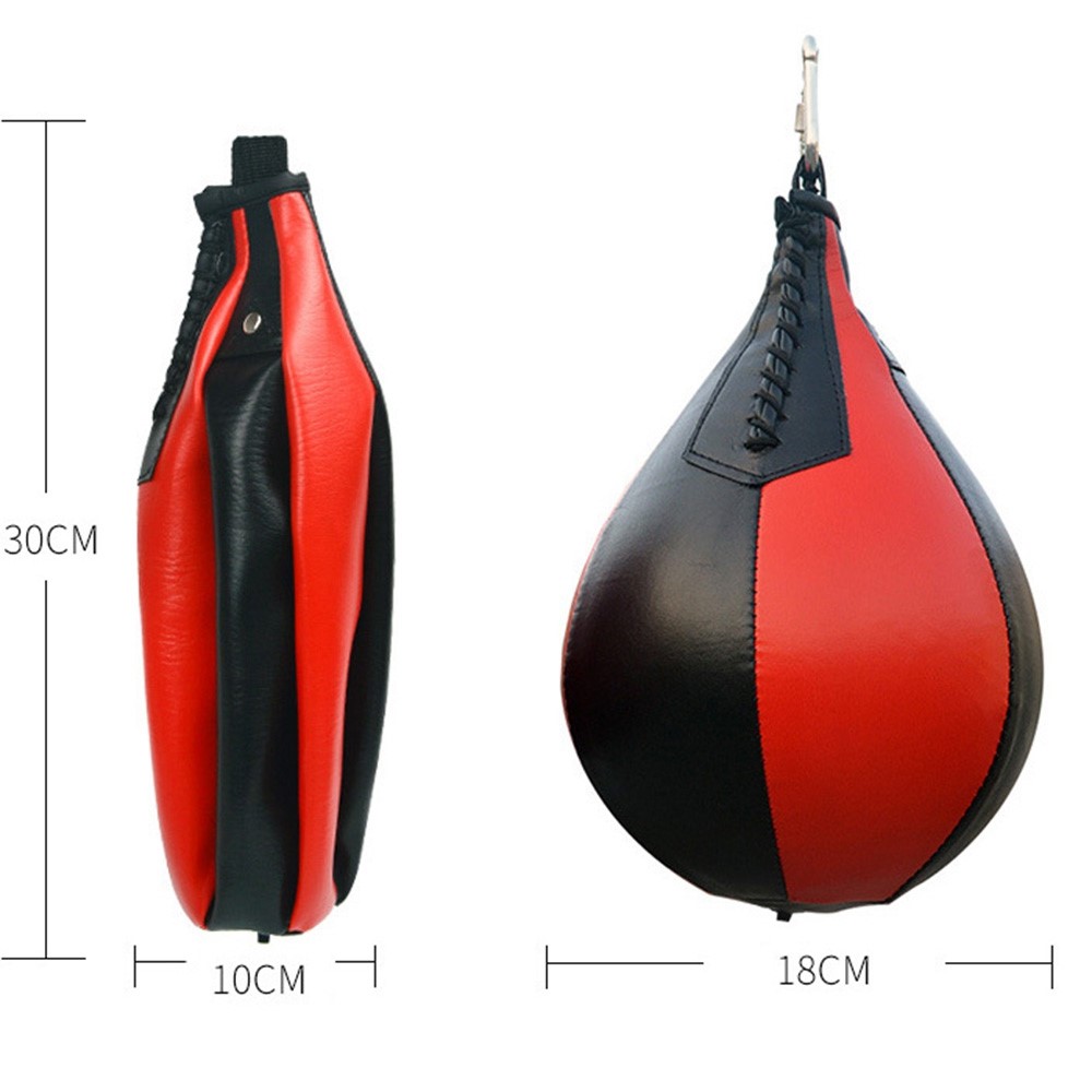 KAILUN NW-028 Pear Shape PU Boxing Speed Ball Boxing Punching Bag Swivel Speedball for Exercise Fitness Training - Silver/Red-5