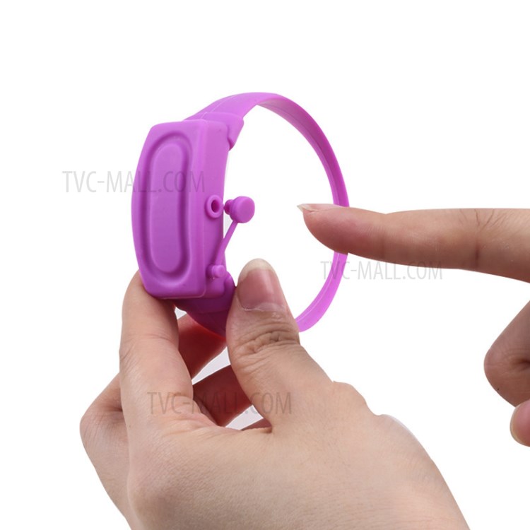 2nd Gen Silicone Wristband Hand Sanitizer Bracelet Dispenser Bracelet with Squeeze Bottle - Black-3