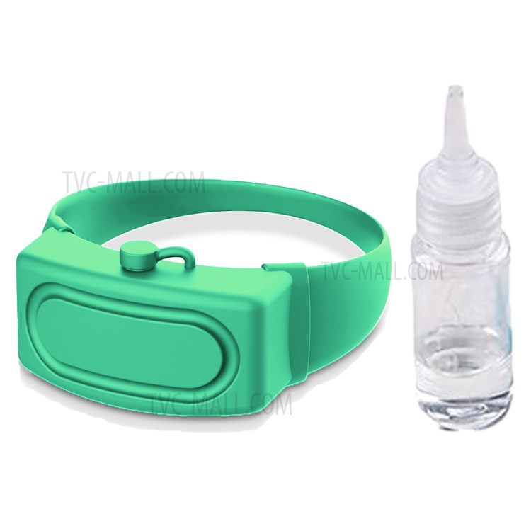 2nd Gen Silicone Wristband Hand Sanitizer Bracelet Dispenser Bracelet with Squeeze Bottle - Green-1