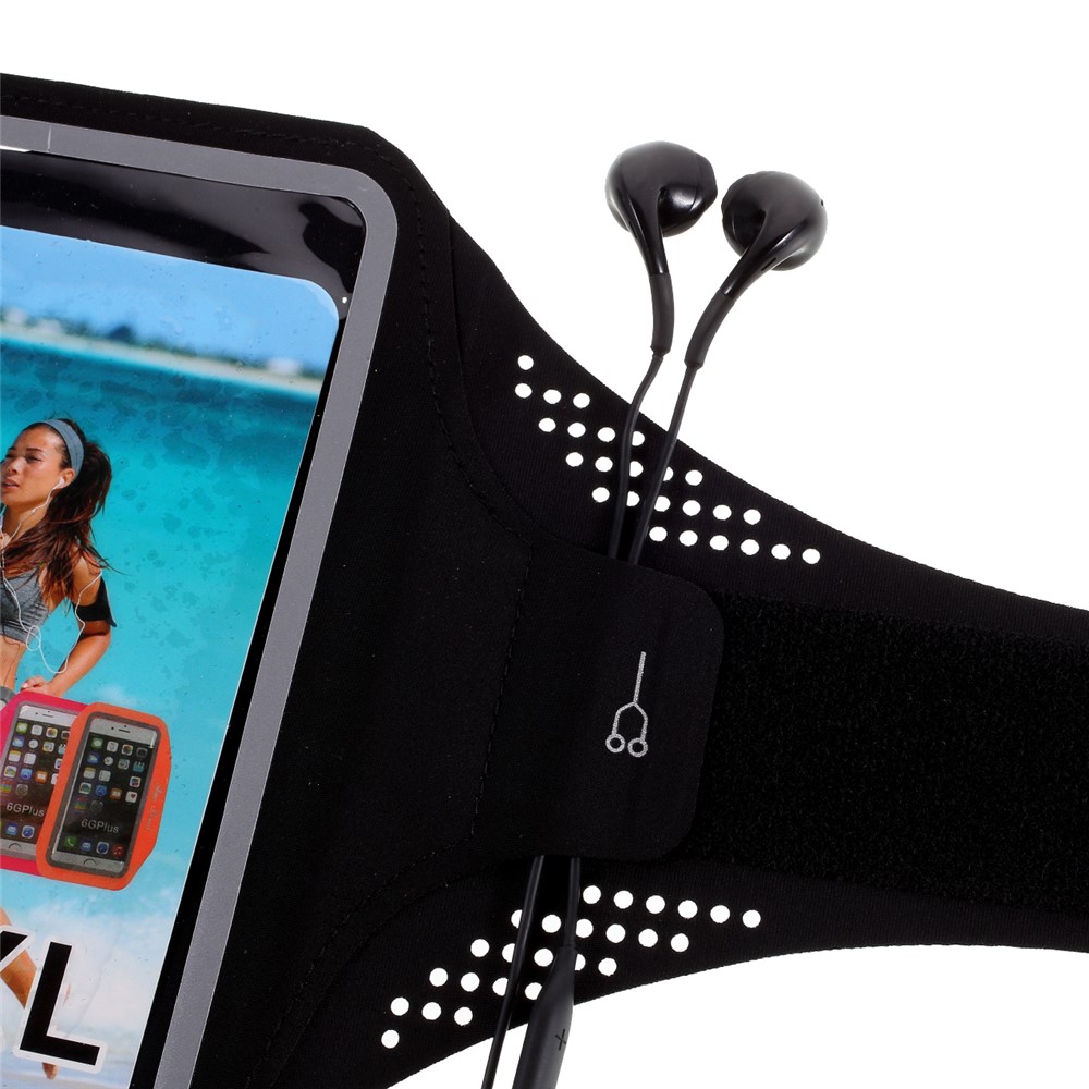 Grandi Sport Dimensioni Lycra Bracciale Del Braccio Touch Screen Manica Per Iphone12 / 12 Smartphone Pro 6 Pollici - Nero-5