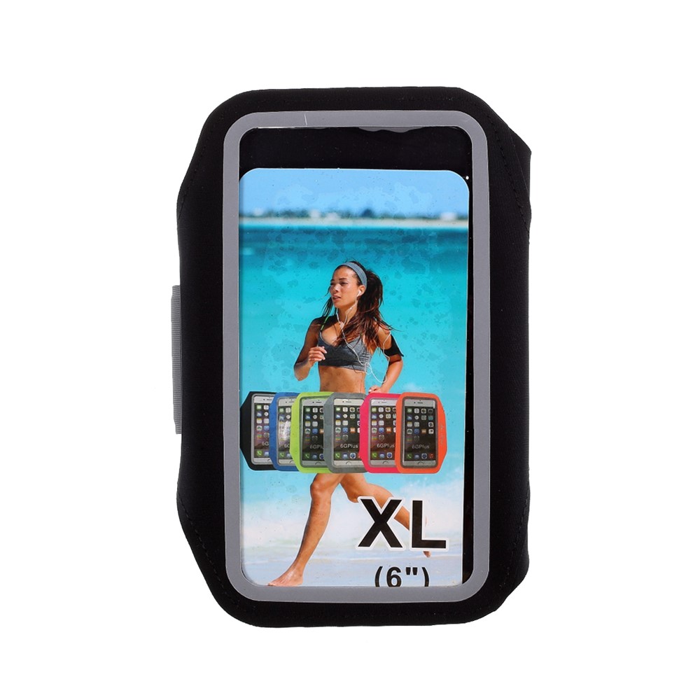 Grandi Sport Dimensioni Lycra Bracciale Del Braccio Touch Screen Manica Per Iphone12 / 12 Smartphone Pro 6 Pollici - Nero-8
