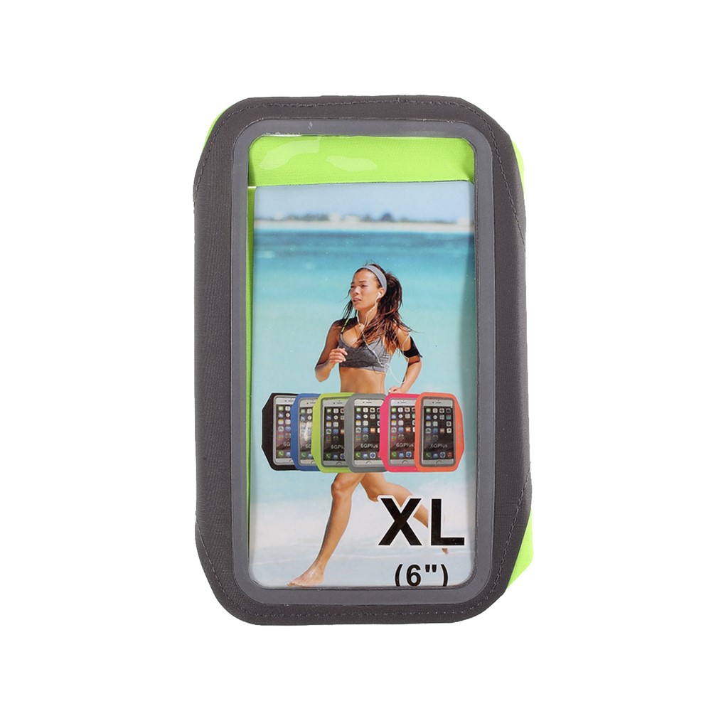 Large Size Lycra Sports Arm Sleeve Touch Screen Armband for iPhone12/12 Pro 6-inch Smartphones - Green-3