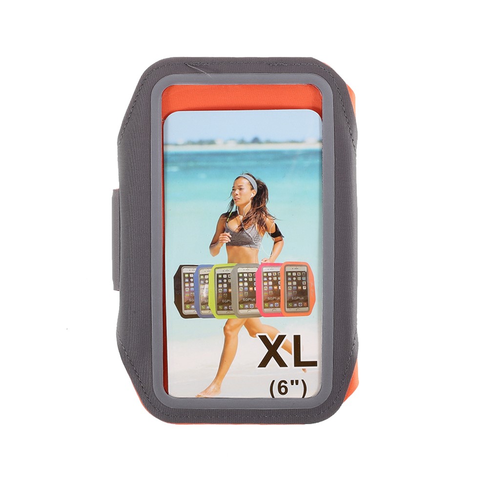 Large Size Lycra Sports Arm Sleeve Touch Screen Armband for iPhone12/12 Pro 6-inch Smartphones - Orange-3