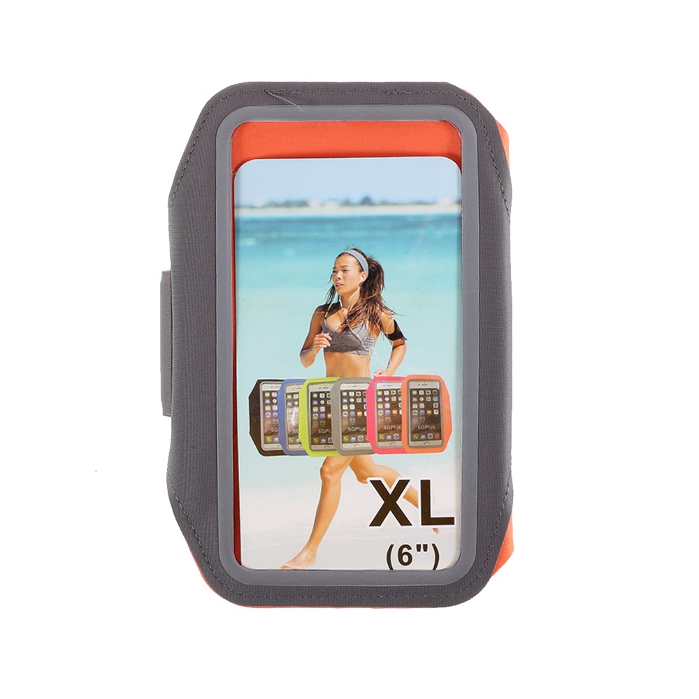 Großgröße Lycra Sports Arm Ärmel-touchsbildschirm Armband Für Iphone12/12 Pro 6-zoll-smartphones - Orange