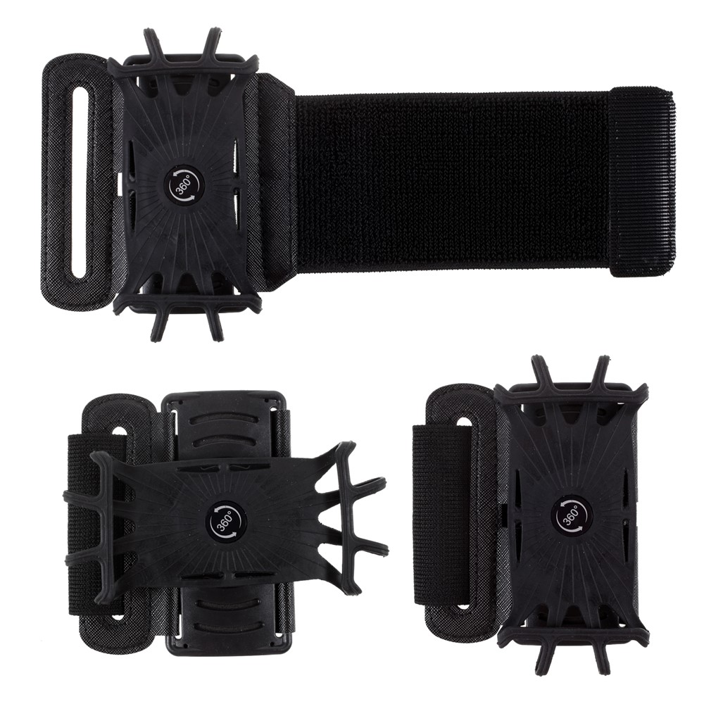 4-6.5 inch Rotating Sports Running Armband Mobile Phone Arm Bag Adjustable Wrist Bag - Black-1