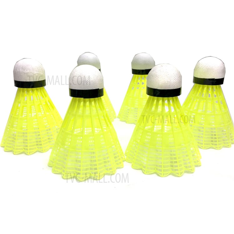 6Pcs/Set High Quality Nylon Badminton Shuttlecocks - Yellow-2