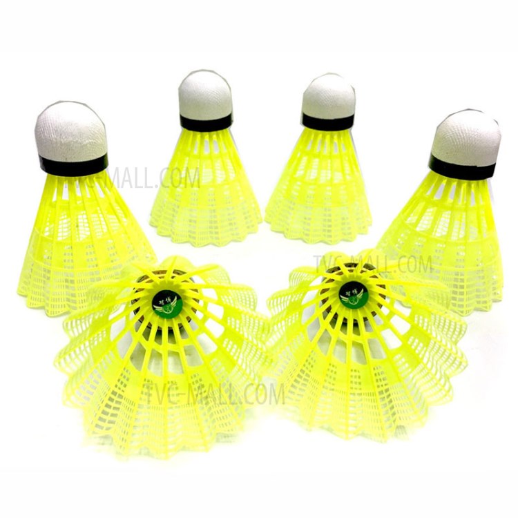 6Pcs/Set High Quality Nylon Badminton Shuttlecocks - Yellow-3