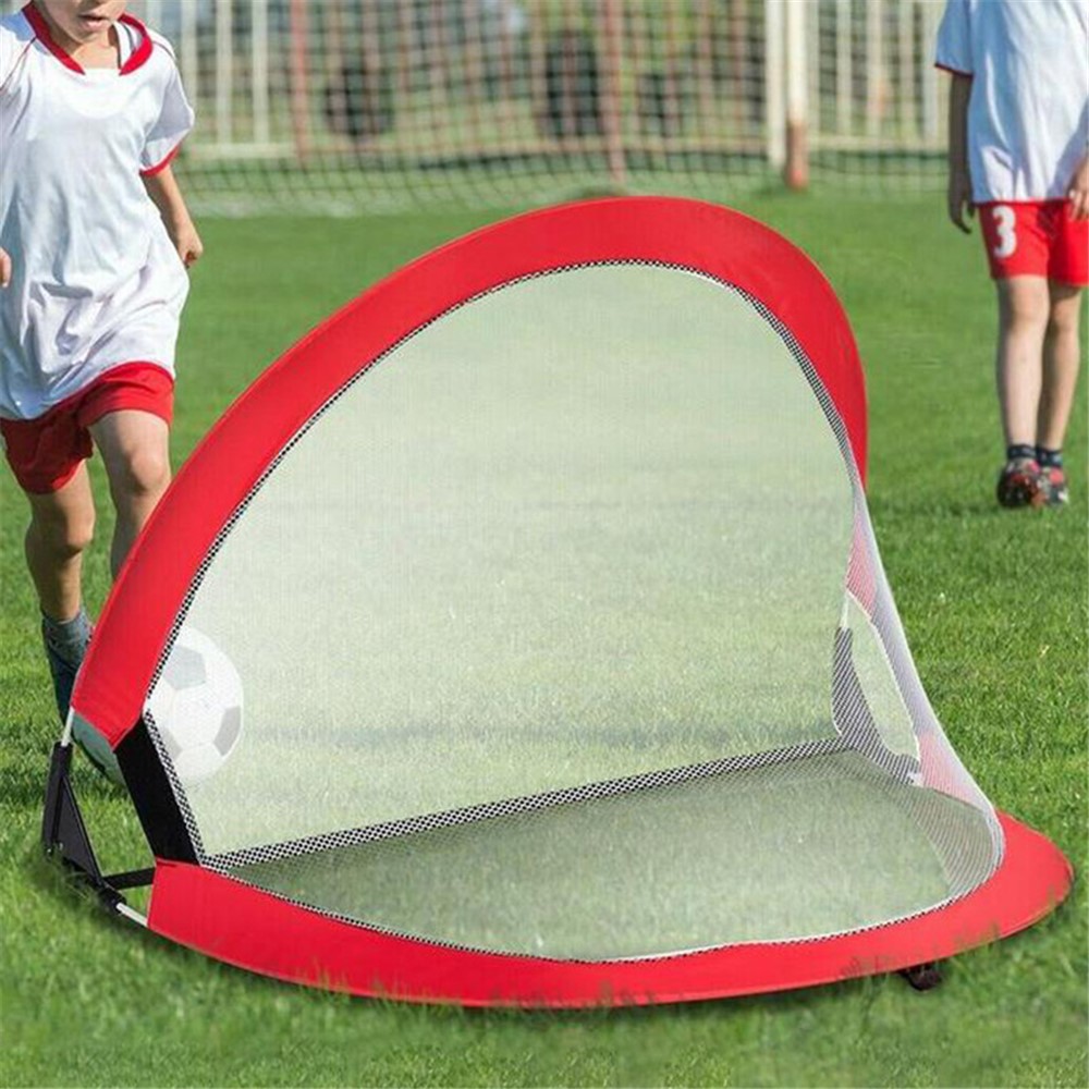 Soccer Football Goal Net Folding Training Goal Net Gate Kids Indoor Outdoor Interactive Play Toy - Red-3