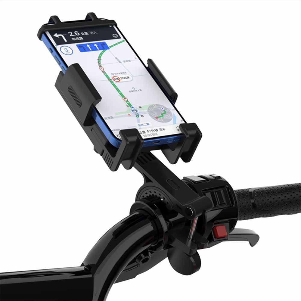 360° Rotatable Motorcycle Electric Bike Handlebar Phone Holder Non-slip Bicycle Phone GPS Mount Bracket-8