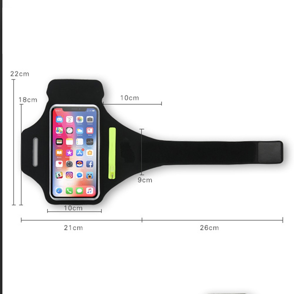 Sports Running Armband Phone Case Mobile Phone Arm Bag for iPhone 12 Xiaomi 6.7 inch Phone and Below - Black-6