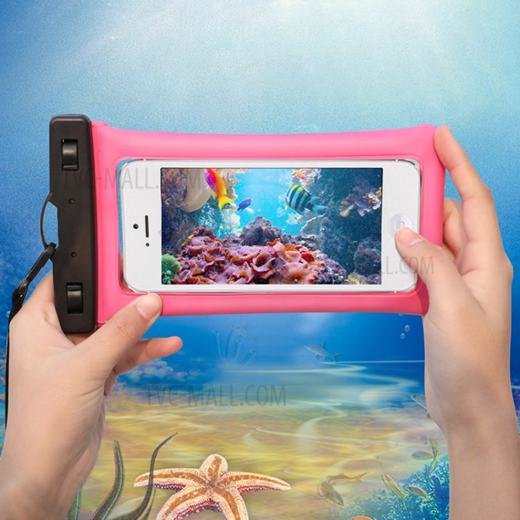 Borsa Impermeabile Impermeabile Della Custodia Del Telefono Del Touch Screen Del Touch Screen Del Collo Di Nuoto - Rosa-3