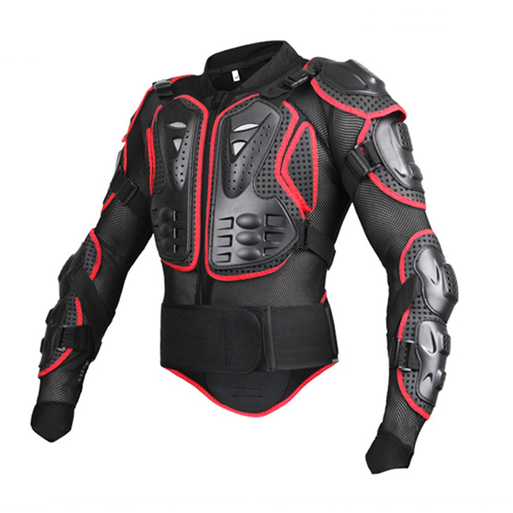 SULAITE GT201 Motorcycle Full Body Armor Jacket Chest Back Protection Clothing Sports Protective Gear - Black / Red / S-2