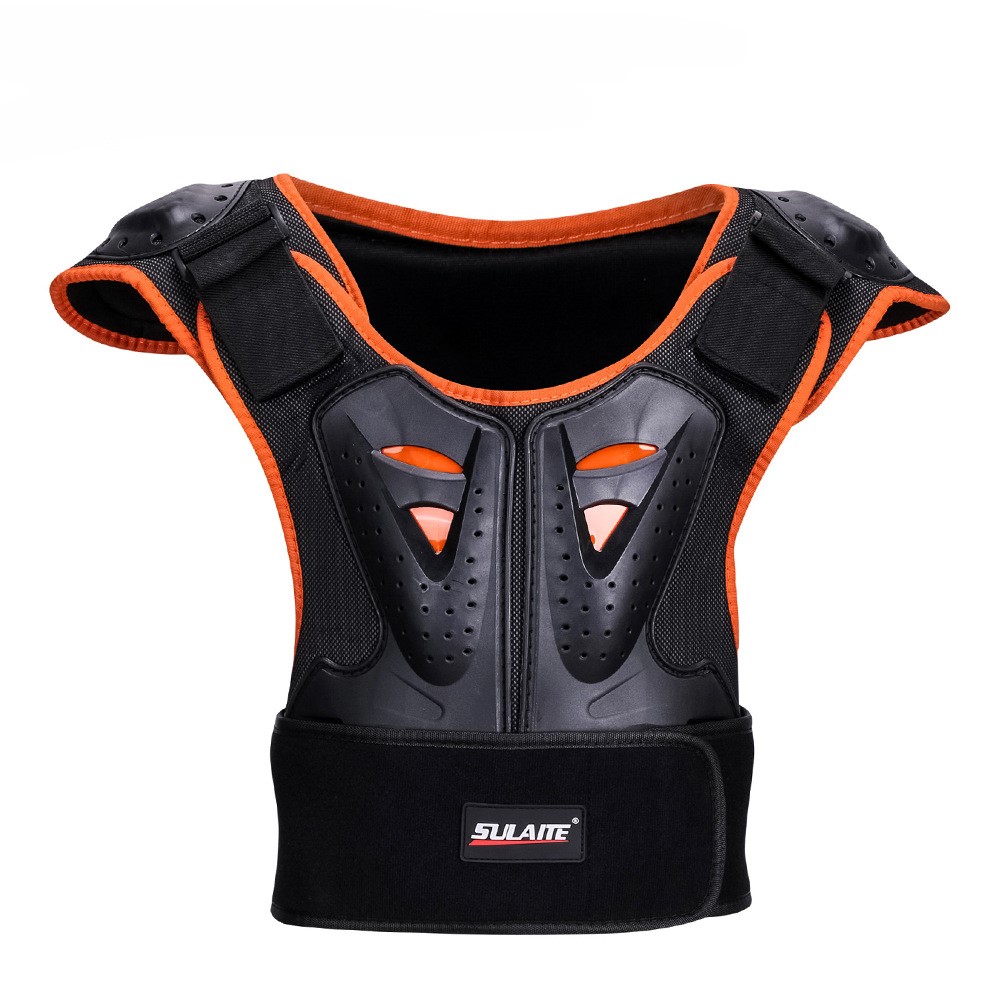 SULAITE Kid Skating Riding Body Armor Chest Protector Guard Vest Jacket Protective Gear - Orange / S-1