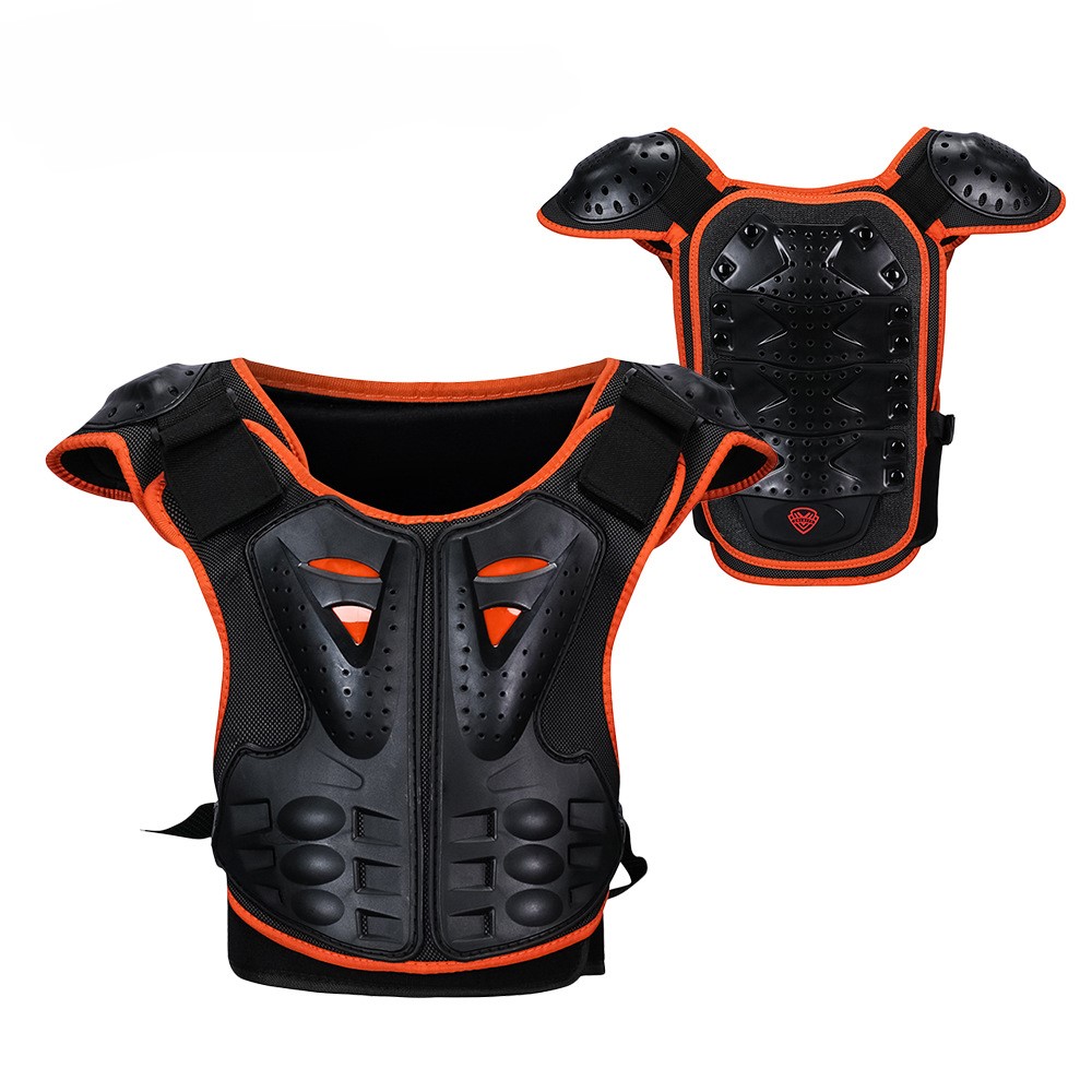 SULAITE Kid Skating Riding Body Armor Chest Protector Guard Vest Jacket Protective Gear - Orange / S-11