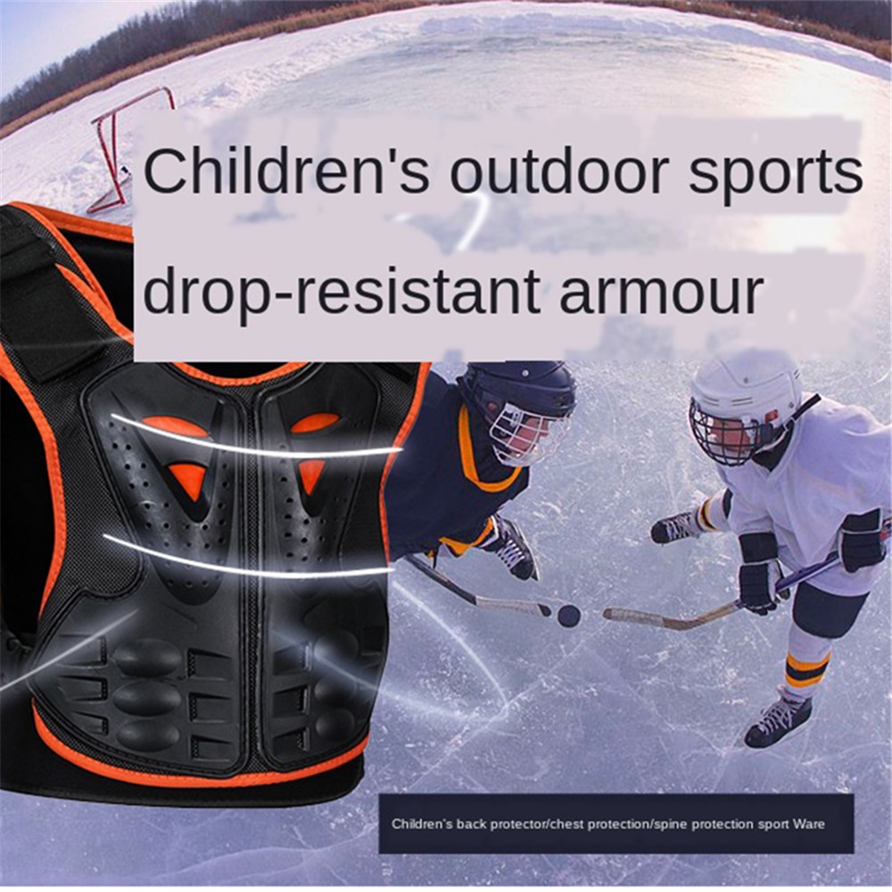 SULAITE Kid Skating Riding Body Armor Chest Protector Guard Vest Jacket Protective Gear - Orange / S-3