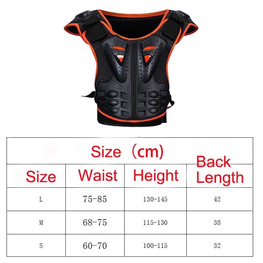 SULAITE Kid Skating Riding Body Armor Chest Protector Guard Vest Jacket Protective Gear - Orange / S-5