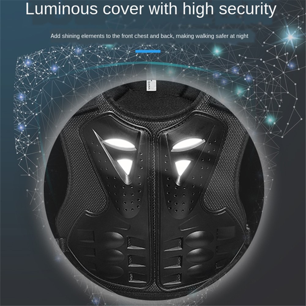 SULAITE Kid Skating Riding Body Armor Chest Protector Guard Vest Jacket Protective Gear - All Black / S-9