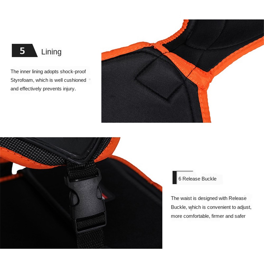 SULAITE Kid Skating Riding Body Armor Chest Protector Guard Vest Jacket Protective Gear - Orange / L-8