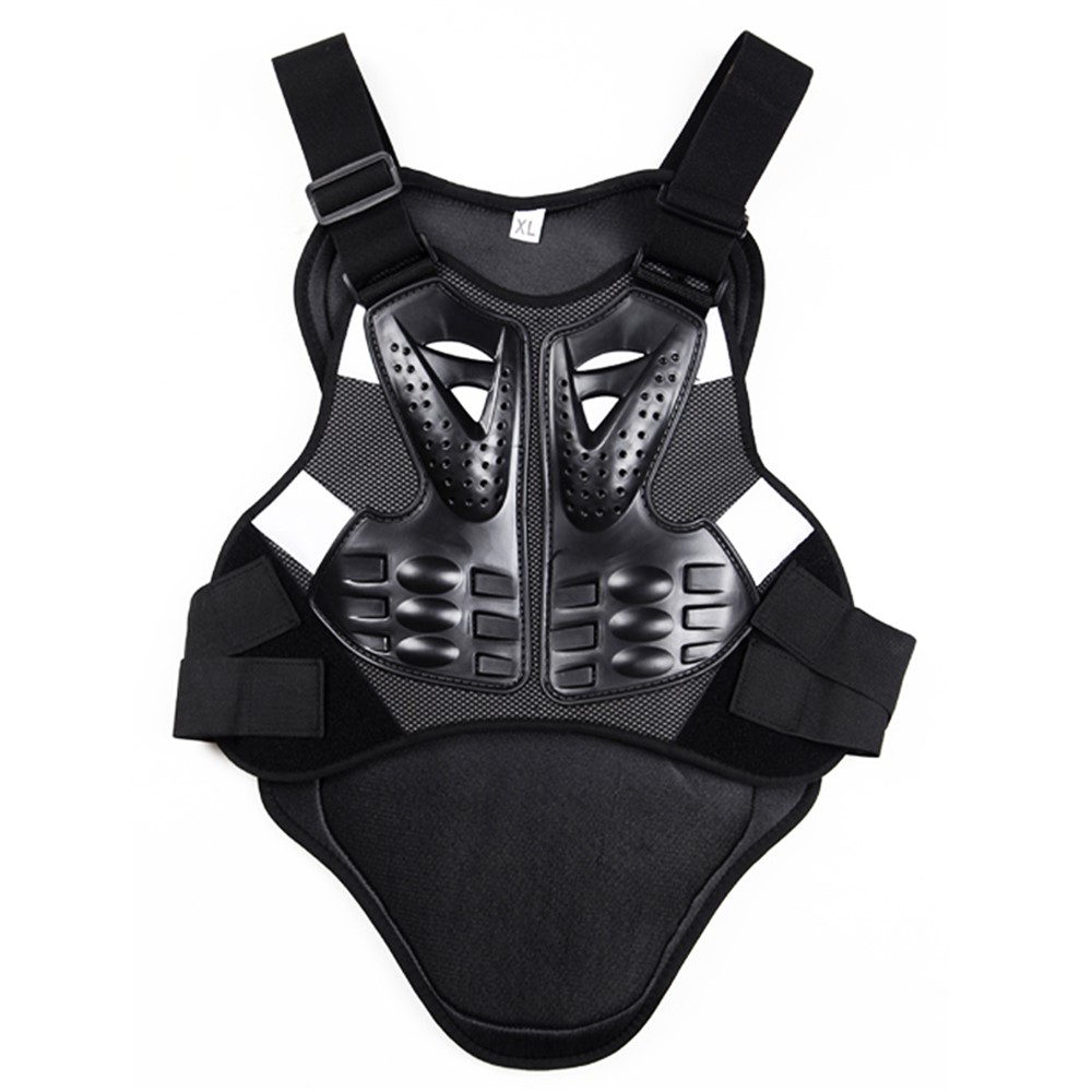 SULAITE Outdoor Sports Body Armor Motorcycle Chest Back Protector Guard Vest Jacket - Black / L-1