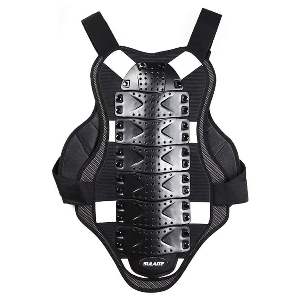 SULAITE Outdoor Sports Body Armor Motorcycle Chest Back Protector Guard Vest Jacket - Black / L-2