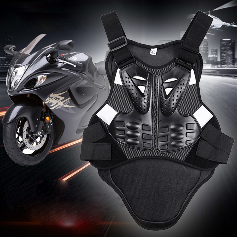 SULAITE Outdoor Sports Body Armor Motorcycle Chest Back Protector Guard Vest Jacket - Black / L-5