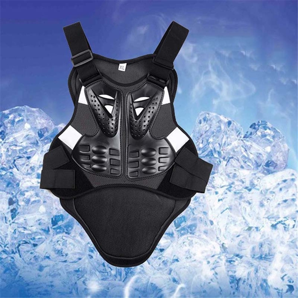 SULAITE Outdoor Sports Body Armor Motorcycle Chest Back Protector Guard Vest Jacket - Black / L-8