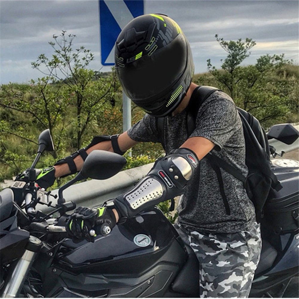 SULAITE GT-341 4pcs/set Motorcycle Protector Knee Pads Elbow Protector Stainless Steel Protective Guards-7