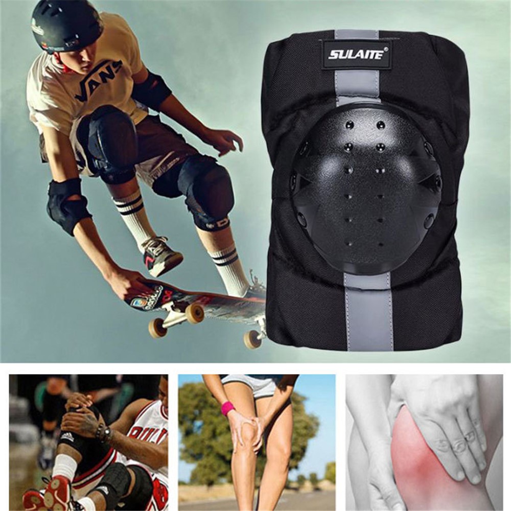 SULAITE GT-016 1 Pair Racing Riding Knee Pads PE Hard Shell+EVA Cushion Brace Protector Knee Guards-6