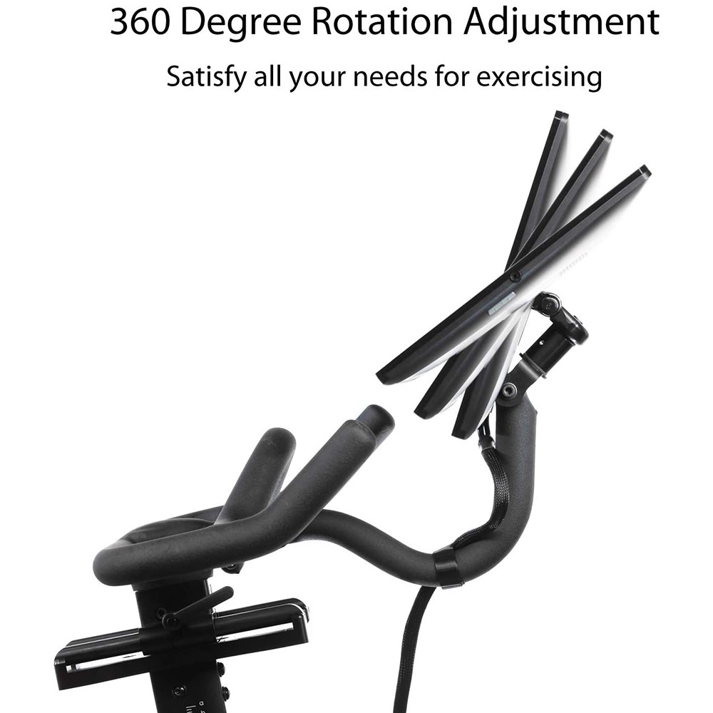 360 Degree Rotary Aviation Aluminum Screen Monitor Regulator Mount Stand for Peloton Spinning Bike-3