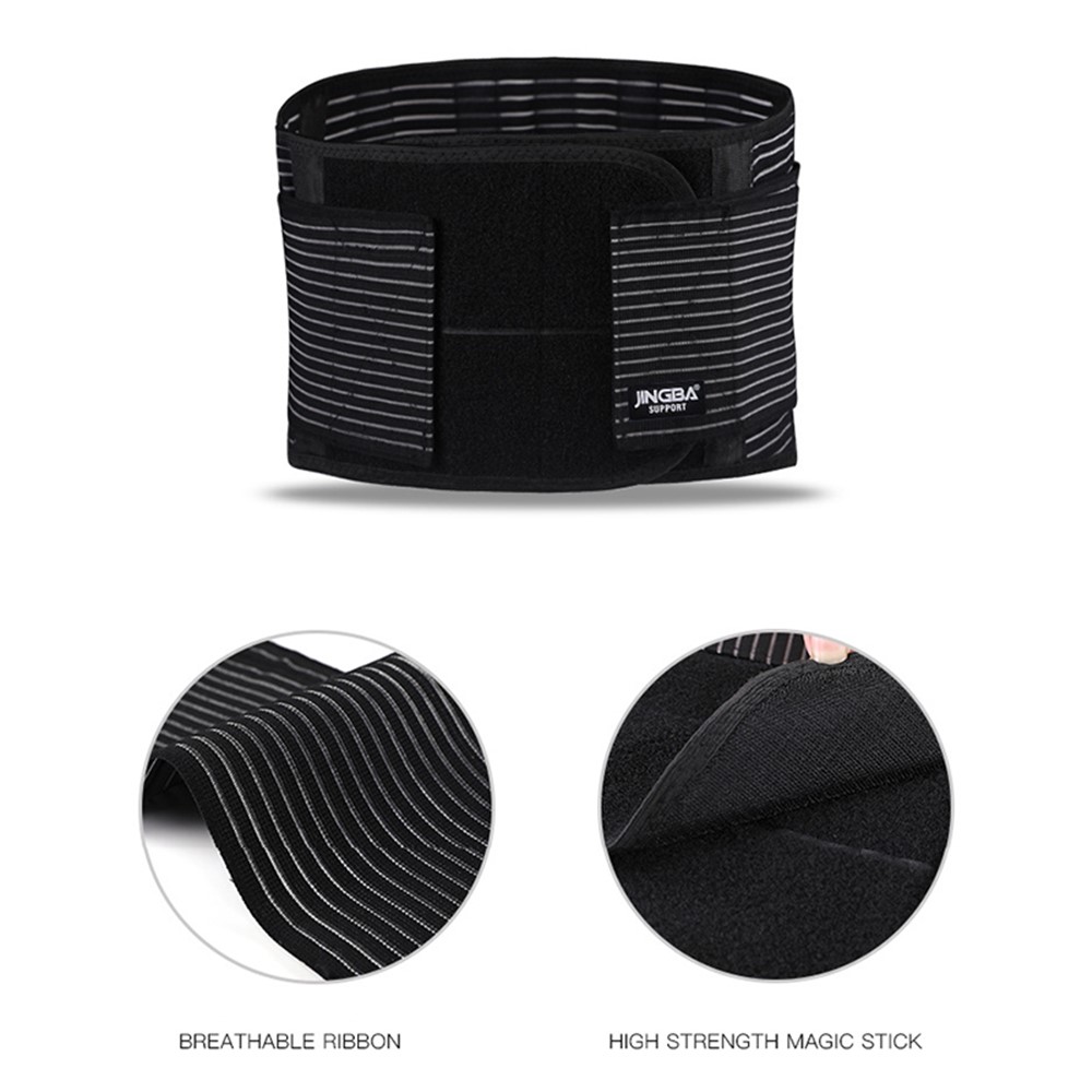 JINGBA SUPPORT 1052 Sports Compression Waist Support Band Weightlifting Fitness Waist Guard Protective Strap - Black/S-6