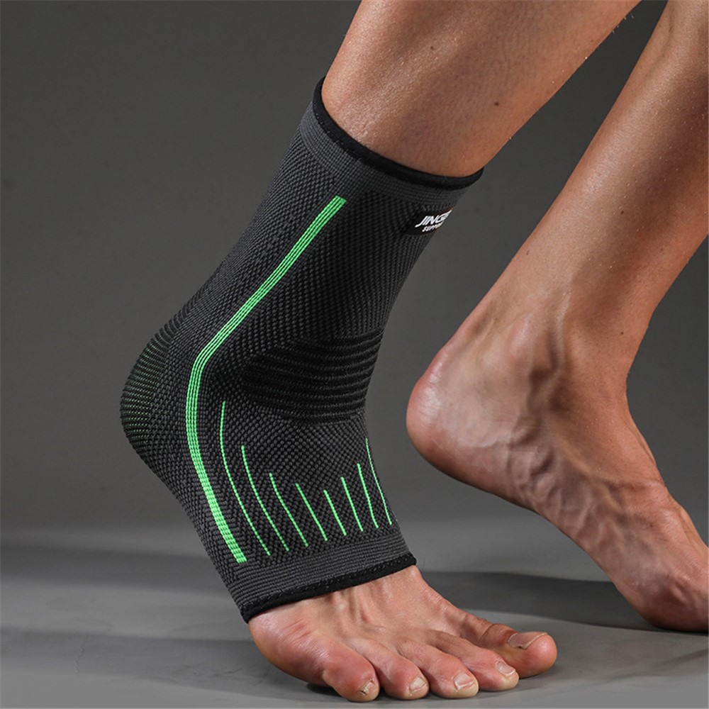JINGBA SUPPORT 9047A 1Pc Outdoor Sports Ankle Brace Fitness Football Basketball Running Ankle Feet Guard Protector - Green S/M-3