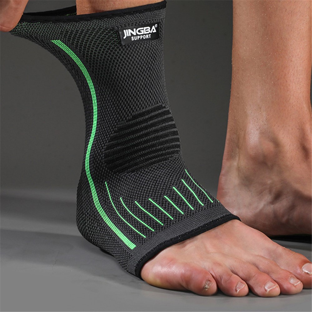 JINGBA SUPPORT 9047A 1Pc Outdoor Sports Ankle Brace Fitness Football Basketball Running Ankle Feet Guard Protector - Green S/M-4