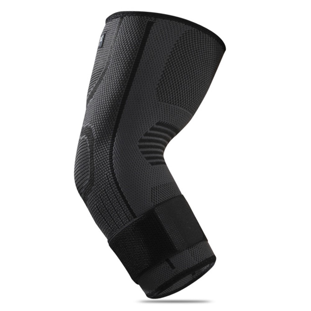 JINGBA SUPPORT 0137 1Pc Fitness Weightlifting Basketball Elbow Brace Anti-skid Elastic Sports Elbow Guard - Black S/M-1