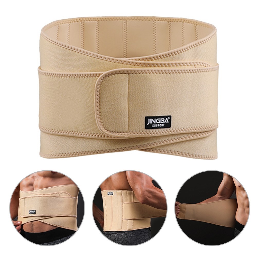 JINGBA SUPPORT 4308B Sports Waist Compression Support Band Weightlifting Fitness Basketball Waist Brace Guard - Skin Color-1
